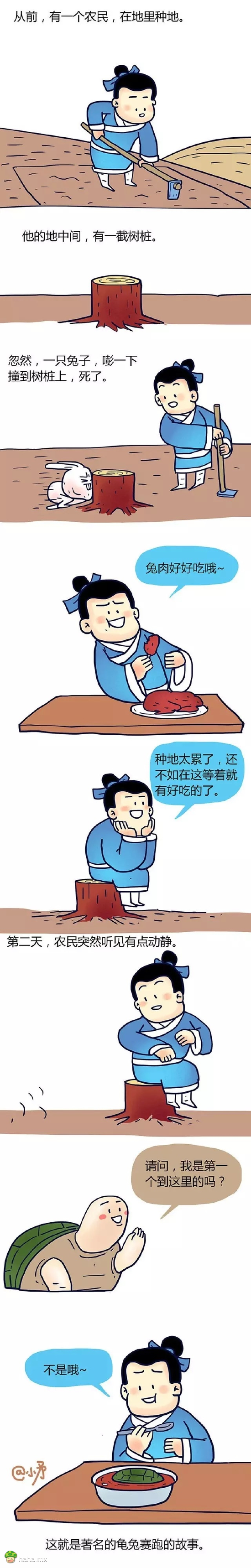 毁童年漫画！龟兔赛跑vs守株待兔-ZOL笑话频道